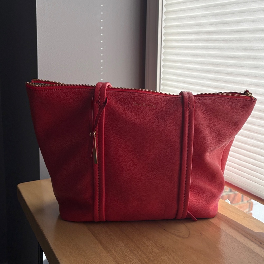 Vera Bradley Vibrant Red Leather Shoulder Bag